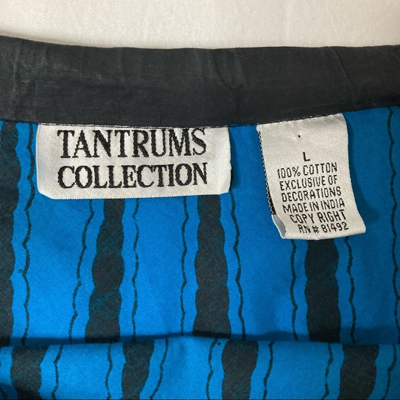 Tantrums Collection, Large, Turquoise and Black Boho Skirt W/ Sequins - Picture 4 of 4